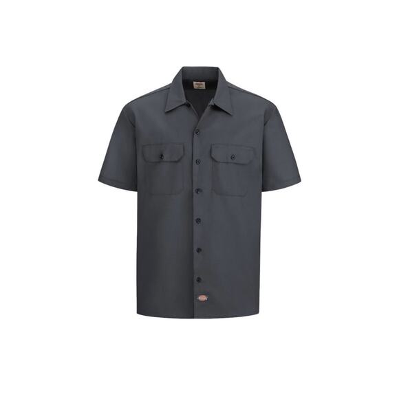 Dickies Men's Shirt Short Sleeve Casual Original Fit Button Up Work Shirt Gray - Picture 1 of 6